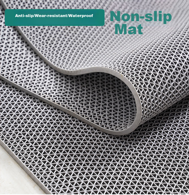 DIYIN Hollow Non-Slip Mat Bathroom Floor Mat PVC Door Mat Waterproof Foot Mat Extra Thick 5mm Red 1.2 Meters Wide 3 Meters Long 4