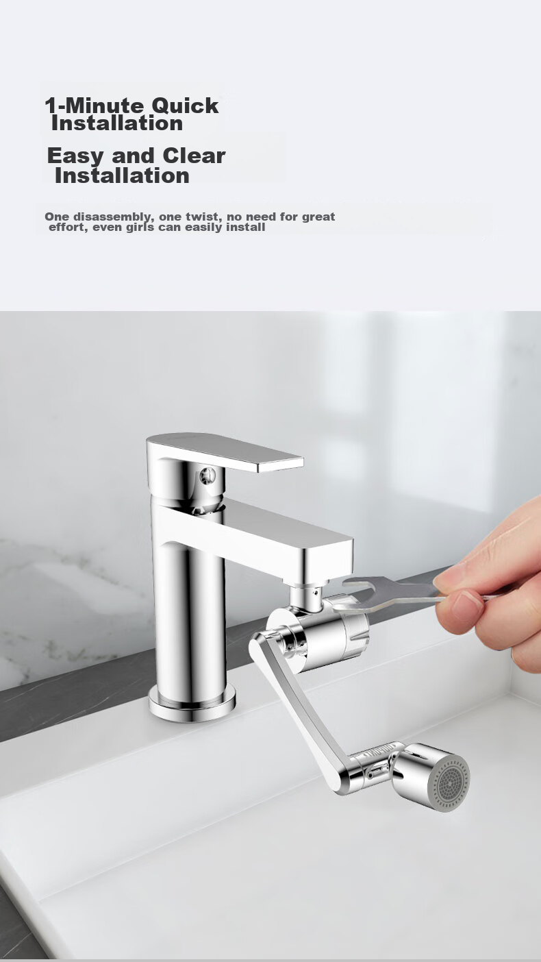 DU PONT Faucet Aerator Filter Extender, Universal Rotating Mechanical Arm Filter Faucet Q011PW 11