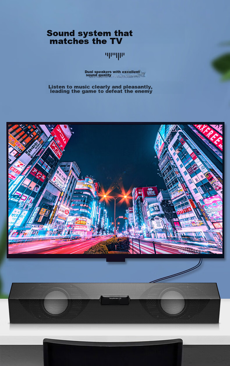 Soaiy SA-A2 Speaker, Computer Speakers, Mini Speakers, Multimedia Laptop Desktop Home Use, Online Class, Desktop USB Wired Subwoofer, Long Bar Speaker, Standard Versio 7