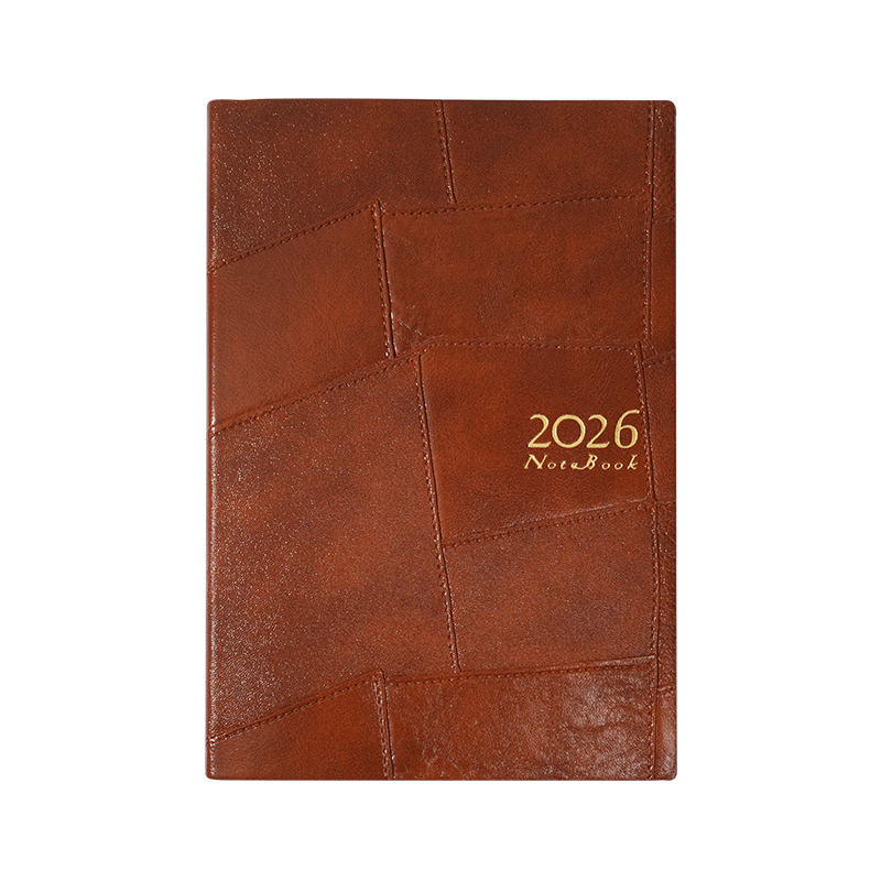 Wen'ao A5 Creative Thickened Vintage 365-Day Diary 2026 Planner Notebook School Season Schedule Punch Card Premium Business Office Journal Light Brown