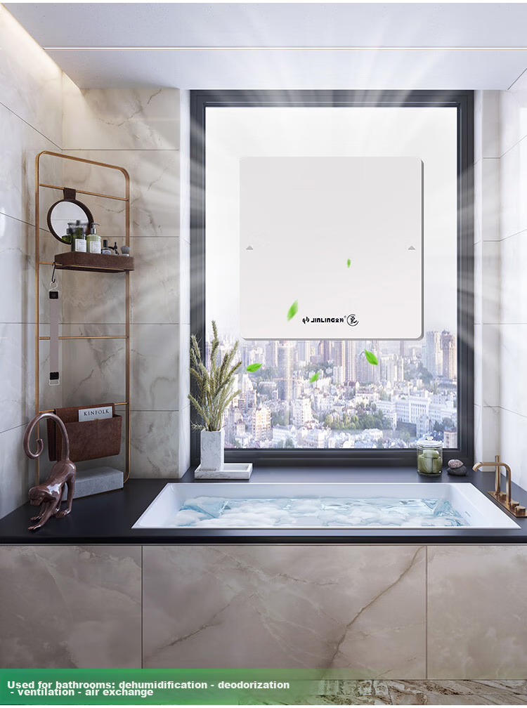 JINLING Exhaust Fan, Window-Mounted Pressure-Driven Ventilation Fan, Kitchen And Bathroom Air Exchange Fan, APC15-2 10