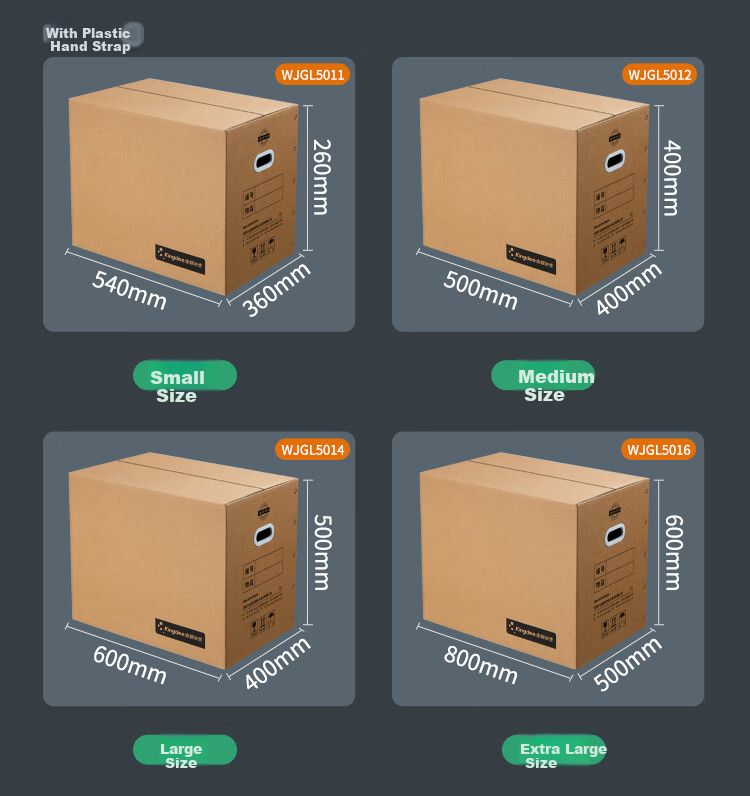 Kingdee 5-Pack Thickened Large Moving Boxes 50x30x35cm Office Storage Packing Sealed Cartons 3