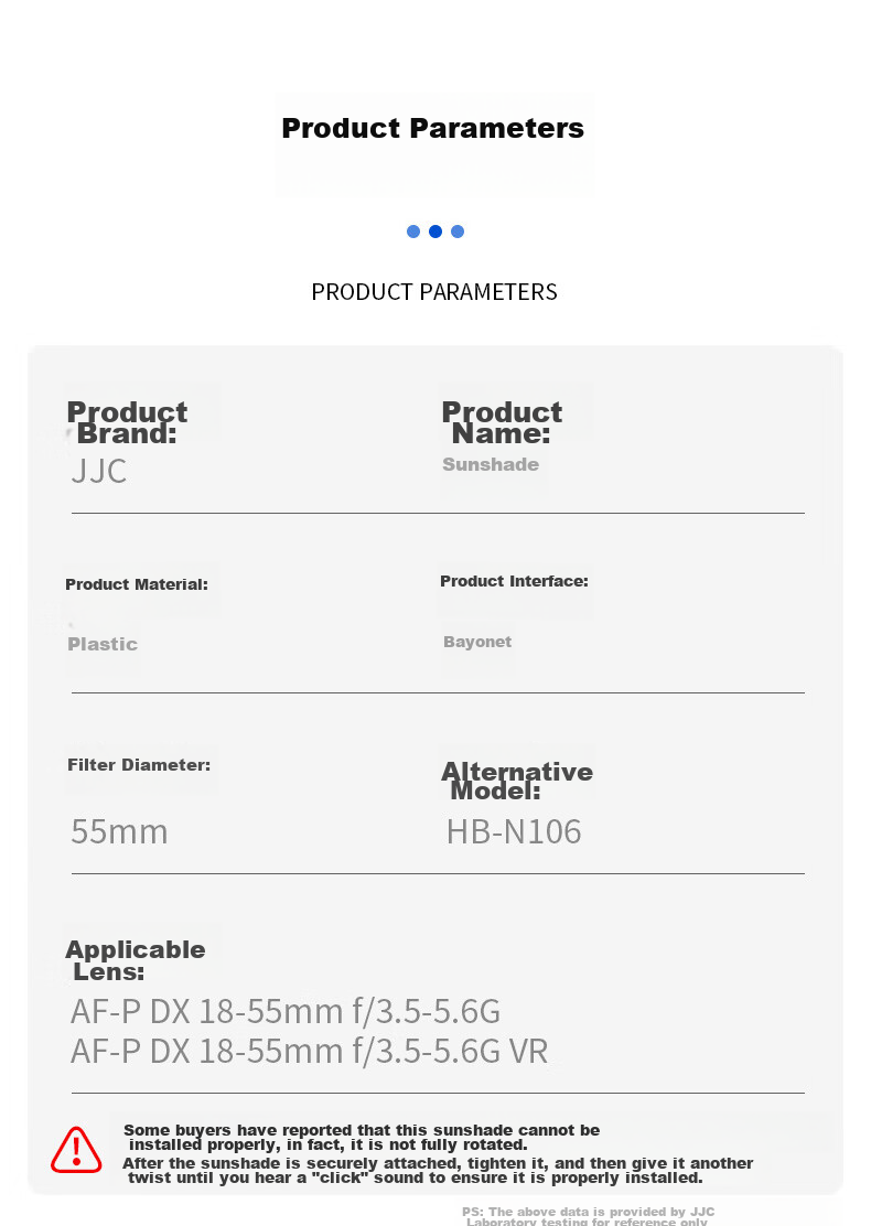 JJC Lens Hood for Nikon AF-P 18-55mm Lens, Compatible with D3400 D3500 D5500 D5600 D7500 DSLR Cameras, Photography Accessory HB-N106 2