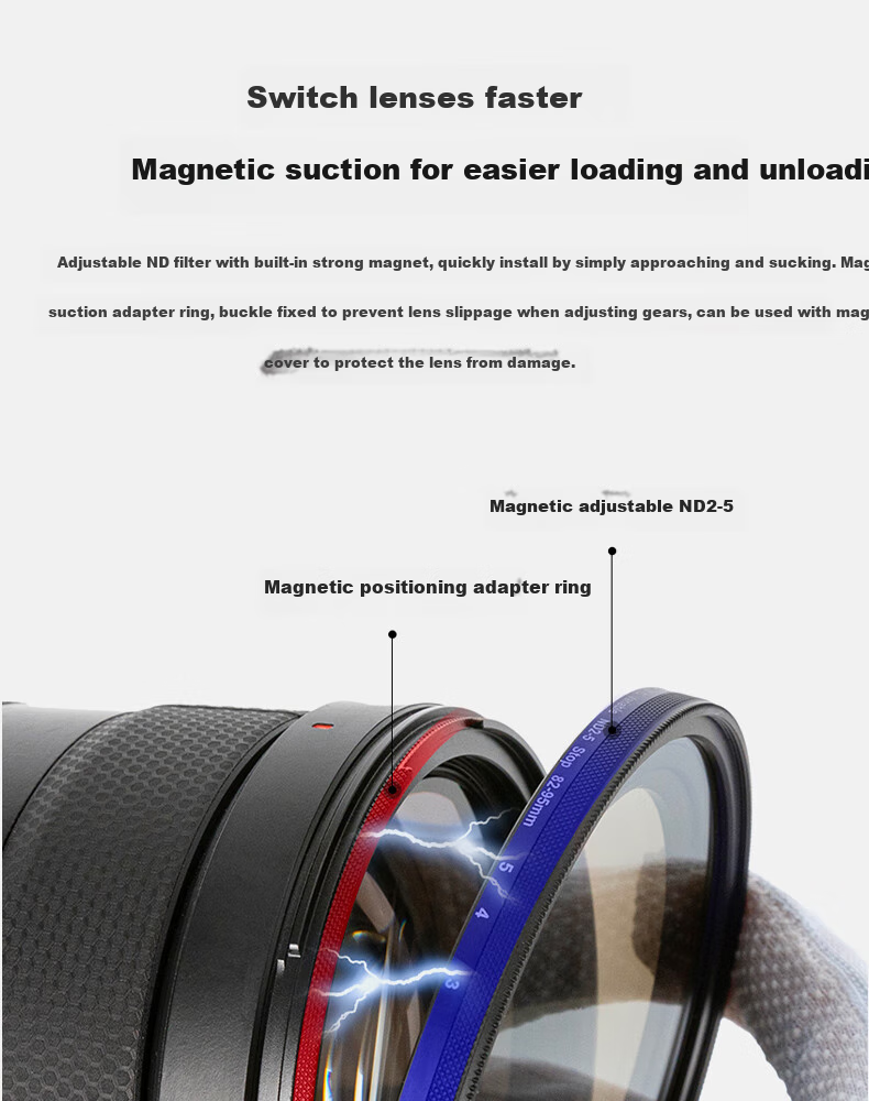 Kase Magnetically Adjustable ND Filter, 77mm ND3-1000, Adjustable from 1.5 to 10 Stops, for Landscape And Portrait Photography, Time-Lapse And Long Exposure Shooting Filter 5