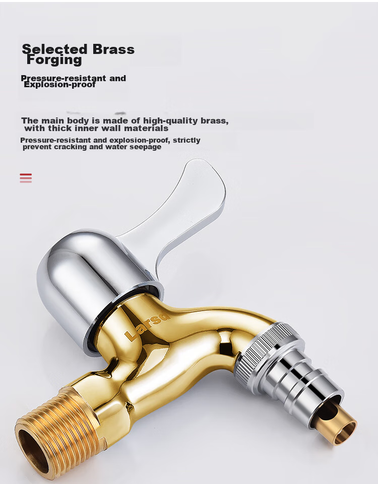 Larsd Washing Machine Faucet, with Automatic Water Stop, Quick-Open Single Cold Water Tap LD10767 11
