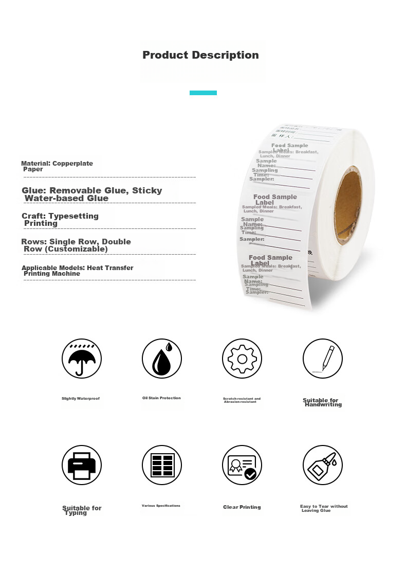 Linlei Food Sample Retention Label Sticker, Sampling Label Adhesive, Regular Adhesive, 4*3, 1000 Sheets Per Roll (1 Roll) 2
