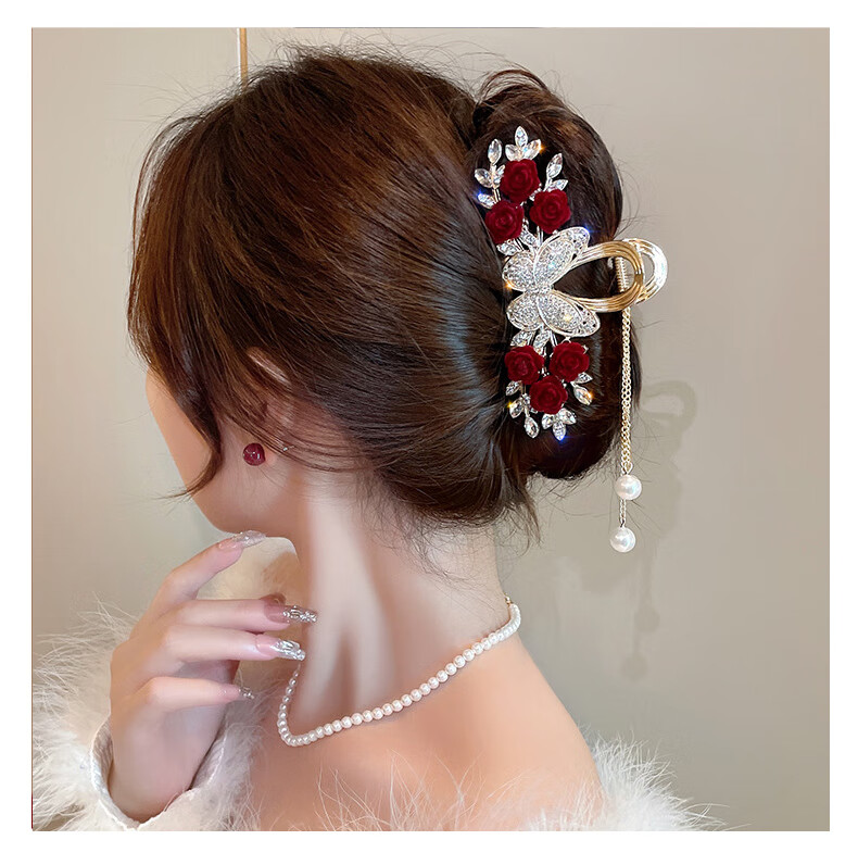 Gunai Elegant Butterfly Hair Clip, Claw Clip, Hair Accessory, Updo Shark Clip, Goddess Festival And New Year Gift for Girlfriend 12