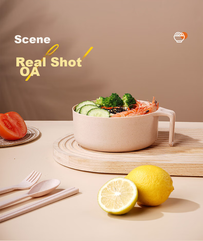 CAIZHI 304 Stainless Steel Ramen Bowl And Chopsticks with Lid, Student Lunchbox, Fast Food Cup And Bowl, Chopsticks Tableware Set, Lemon Yellow CZ6559 18