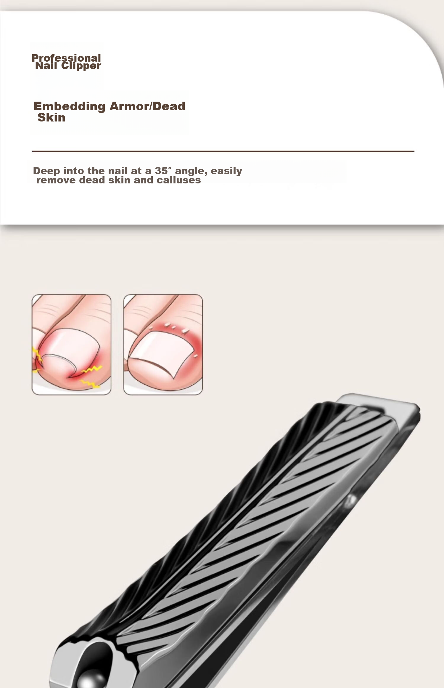 GAERUO Nail Clipper Set with Anti-Splash Design, Including Straight Nail Clipper, Diagonal Nail Clipper, And Ear Pick 18