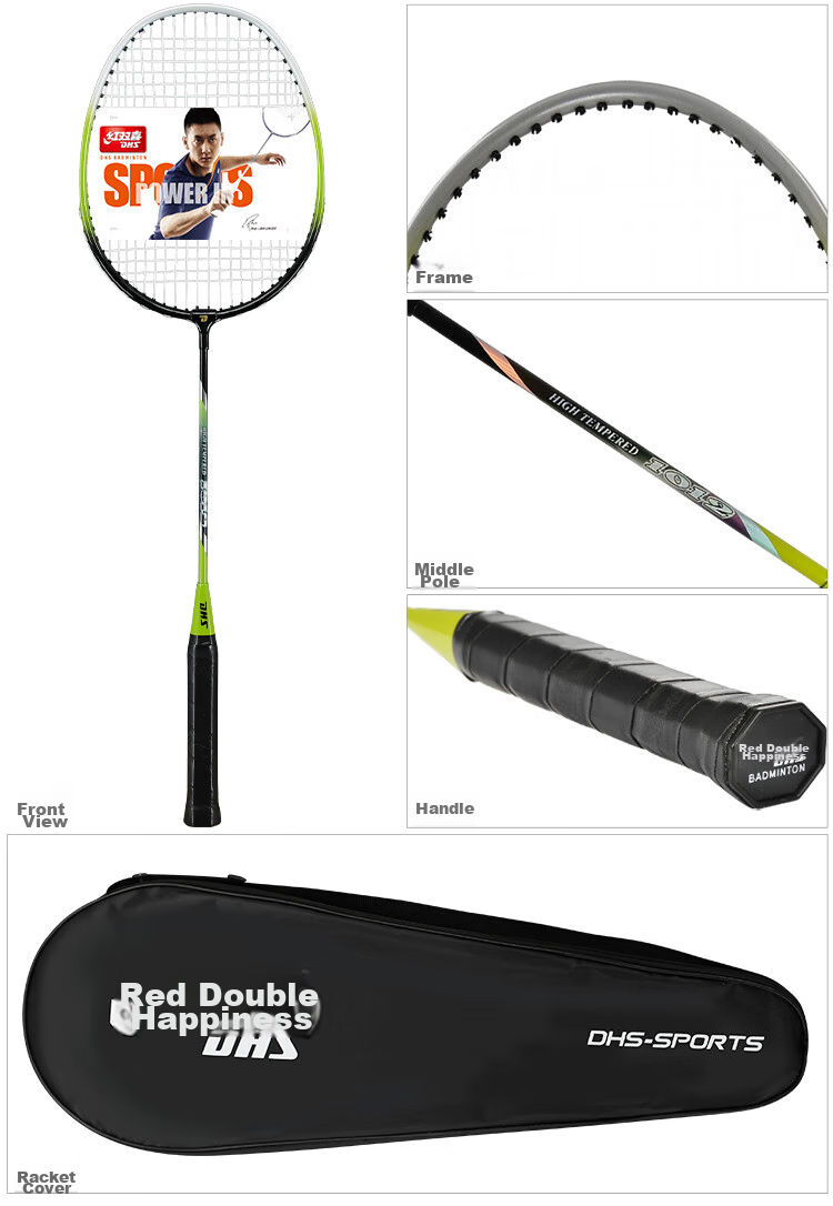 DHS Badminton Racket Pair Upgraded Deep Groove Competition 1012 Racket Color Randomly Selected, Includes 3 Shuttlecocks 13