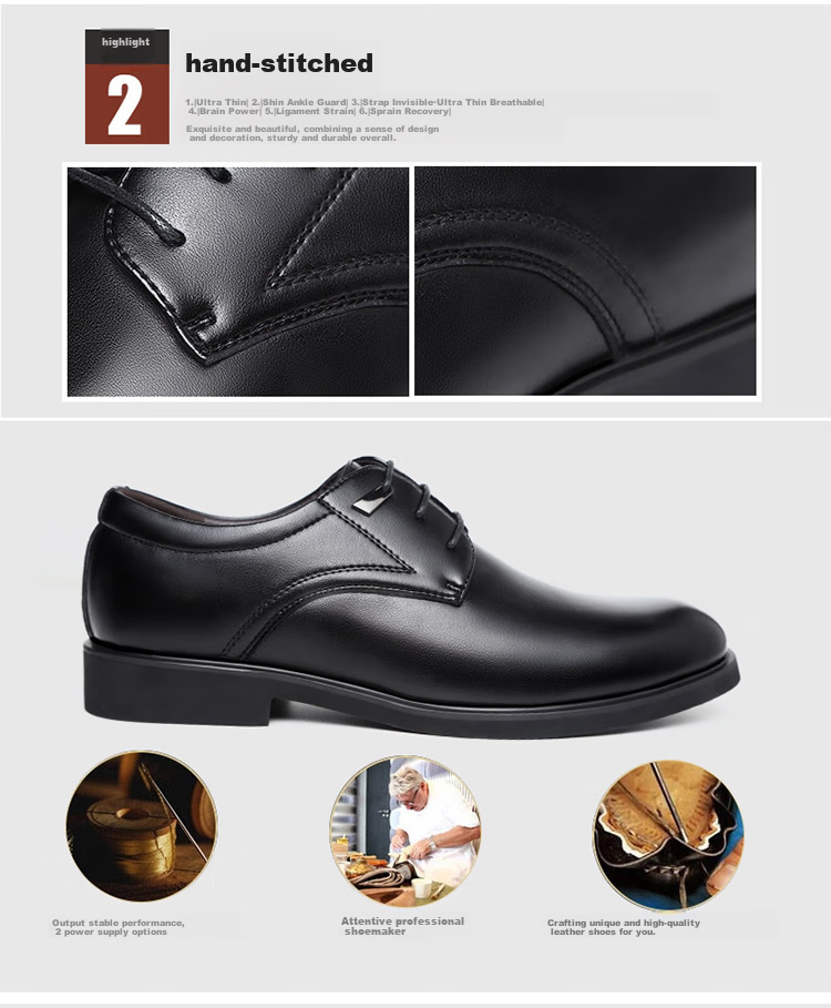 BEIOUTU Leather Shoes for Men, Formal Shoes, Fashionable Office Lace-Up Versatile Business Casual Shoes, Low-Top Men's Shoes, 8021 Black, Size 43 8