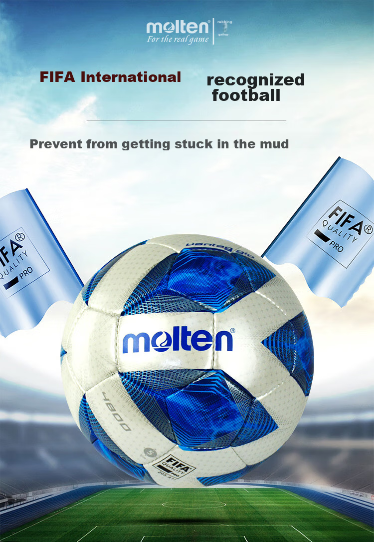 Molten Soccer Ball, Size 5, Hand-Stitched, for Competition And Training, PU Material, F5R4700 1