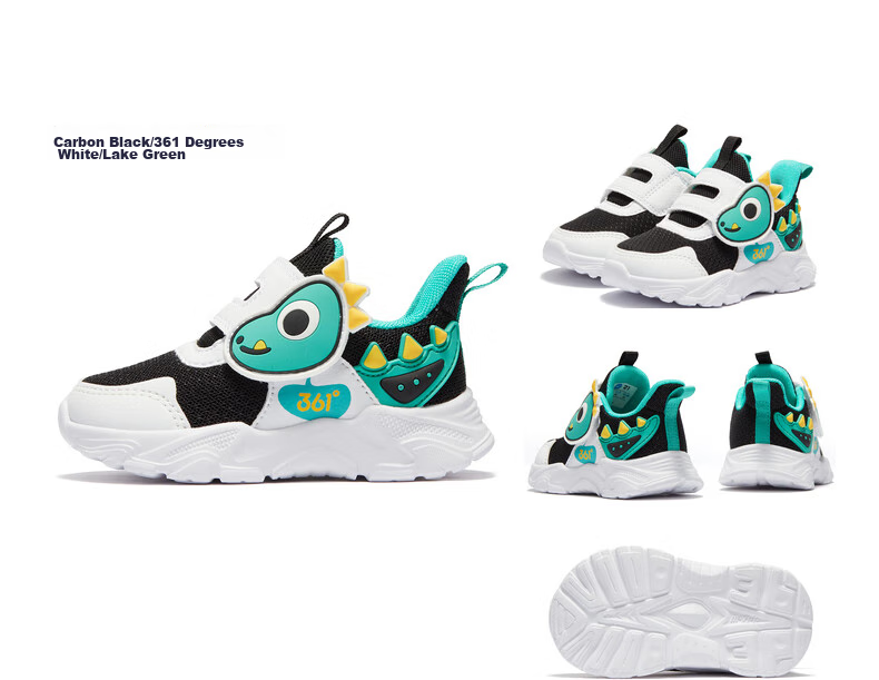 361° Children's Shoes, Toddler Walking Shoes for Spring, Boys And Girls Aged 1-3, Cartoon Baby Shoes, Black, Size 23 49