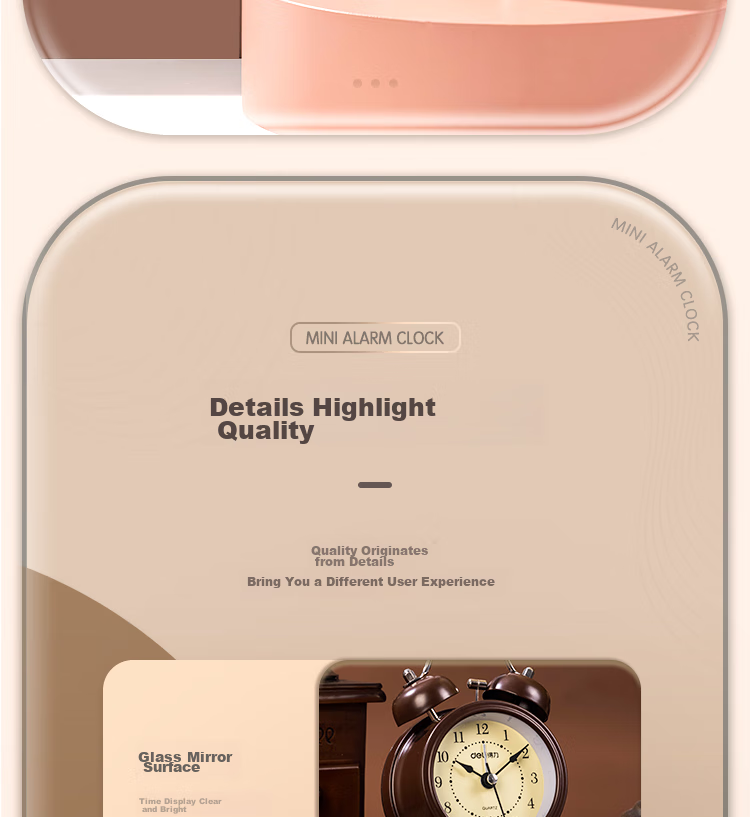 Deli Mini Retro Mechanical Alarm Clock, Low Noise, Luminous, Bedroom Bedside Alarm Clock, Children's Student Enlightenment Alarm Clock, Yellow 9024, Back-To Season, New Year Gift 15