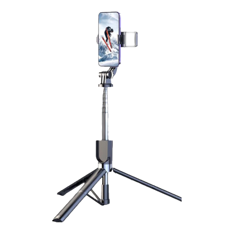 CRENOV [1.8m Beauty Light] Selfie Stick Tripod Phone Stand, Extendable Photography Travel Selfie Tool, 360-Degree Rotation, Fully Automatic Multi-Functional Three-Axis Gimbal with Anti-Shake