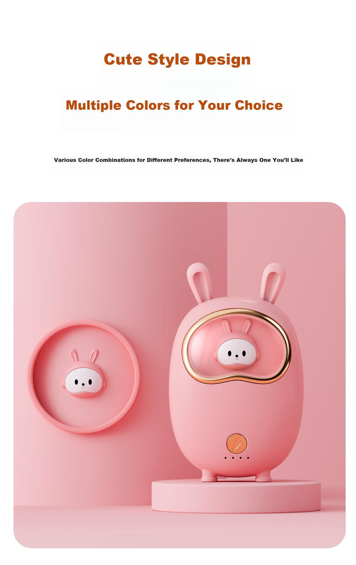 Kelleia Hand Warmer, Rechargeable Mini Heated Blanket, Hot Water Bottle, Belly Warmer, Birthday Gift for Girlfriend Or Wife, Outdoor Portable, Light Pink 4