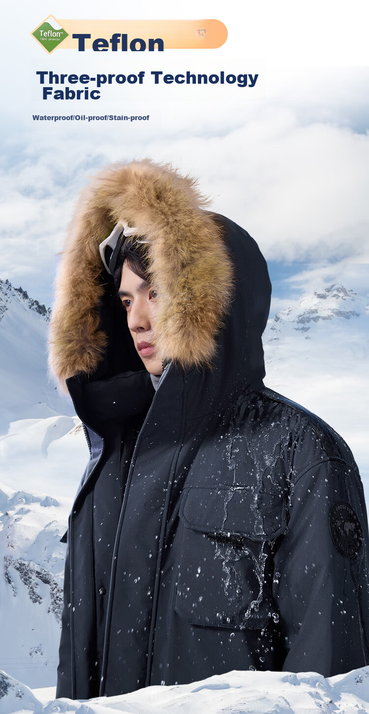 JD Original Imported Extreme Cold 95% Goose Down Jacket, 800 Fill Power, Triple Protection down Coat, Men's And Women's Winter Mid-Length Outerwear, Khaki Color, Size S 15