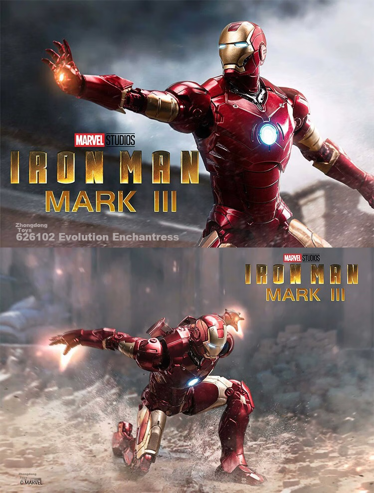 Marvel Iron Man MK3 Action Figure, 10th Anniversary Edition, Collectible Articulated Model Display Piece 1
