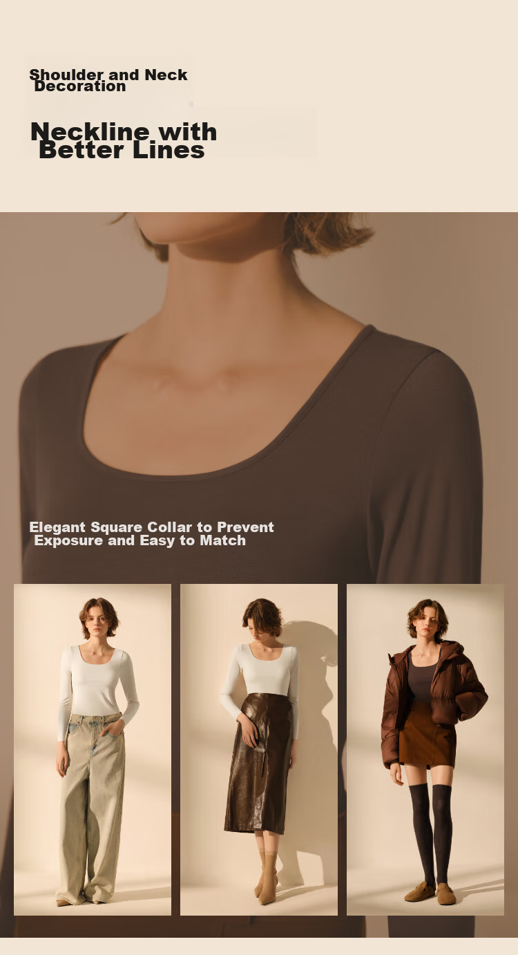 Ubras Liu Wen's Style Thermal Underwear for Women, Silk Blend with Wool Base Layer, Inner Wear, Autumn Top 12