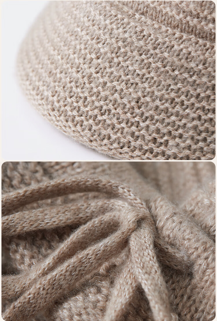 JIUMU Women's Thickened Warm Sheep Wool Knit Beanie Hat Autumn Winter Cold Weather Slouchy Hat 13