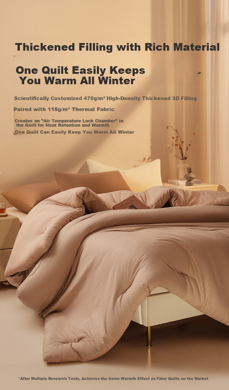 JD Original Thick Comforter, Straight Cover Quilt, Class A Antibacterial, No Washing Required, No Duvet Cover Needed, Warm And Fluffy, Autumn And Winter Quilt, 2*2.3m, Warm Gray 3