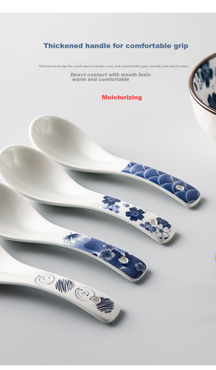 MAXCOOK Soup Spoon Rice Spoon Ceramic Tablespoon Serving Spoon Japanese-Style Soup Spoon Tablespoon 9 Inches Single Piece Aesthetic Style MCCU4544 8