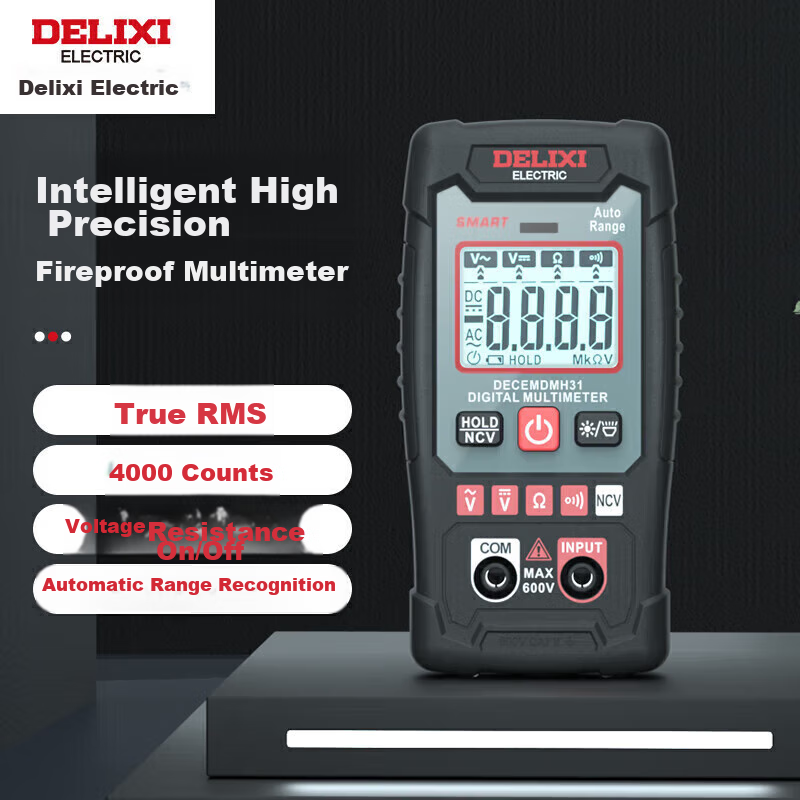 DELIXI ELECTRIC Digital Multimeter, Home Mini Smart Burn-Proof Multimeter, NCV Induction Measurement Multimeter H31