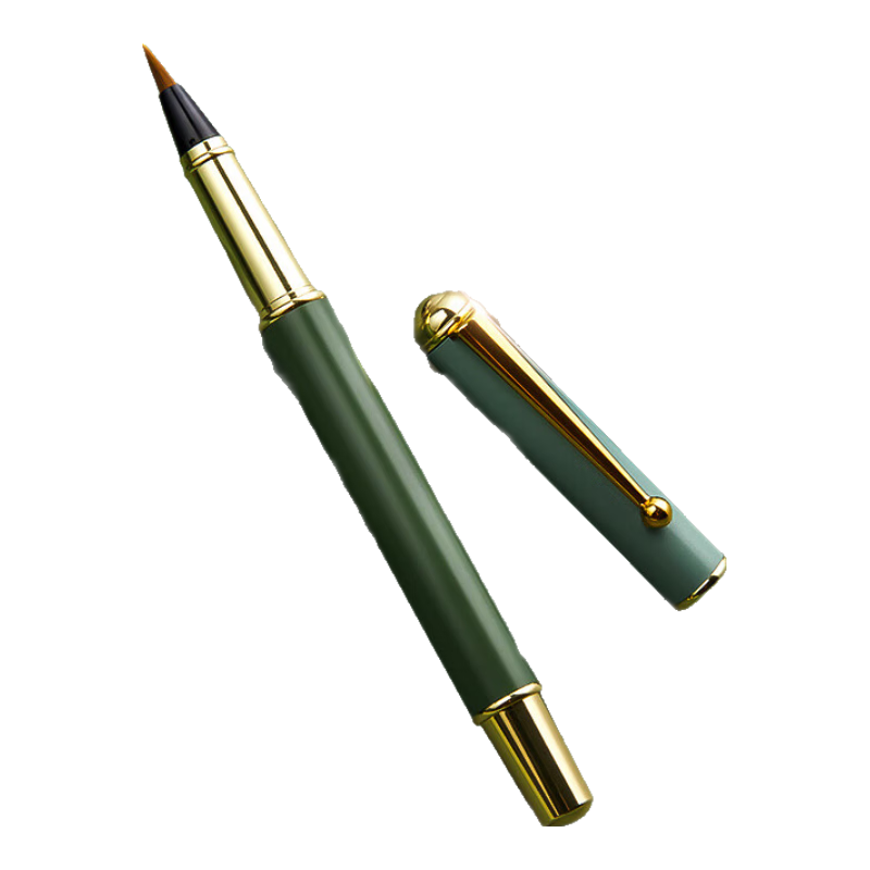 Liupintang Fountain Pen-Style Brush Pen, Wolf Hair And Mixed Hair, Xiu Li Pen, Self-Contained Ink, Lantingxu Portable Morandi Calligraphy Pen for Beginners, Small Regular Script, Scientific Calligraphy Pen [Complete Practice Set]
