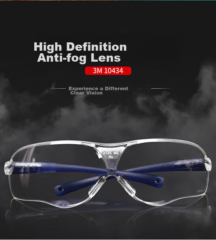 3M Safety Goggles, Cycling Windproof Dustproof Protective Glasses, Industrial Cutting Anti-Grinding Splash Impact Protection 10434, 1 Pair 4