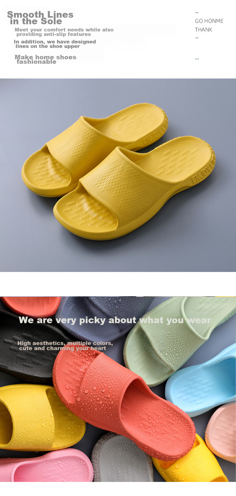 GUOLUOFEI Thick-Soled Couple Slippers, Bathroom Shower Summer Non-Slip Home Indoor Shoes for Men And Women, Black, Size 43-44 2