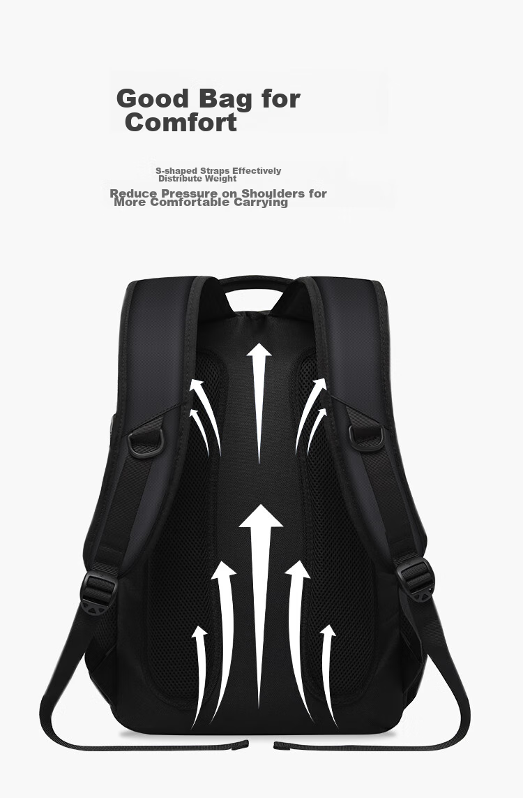 SEPTWOLVES Backpack Schoolbag Shoulder Bag for Men Laptop Bag Travel Business Large Capacity Notebook for Middle And High School Students 15.6 Inch 4