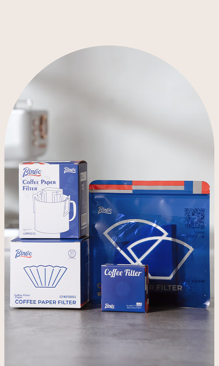 Bincoo Coffee Filter Paper, Pour-Over Coffee Fan-Shaped Filter Paper, Home Drip-Style American Coffee Maker Universal Filter Paper 16