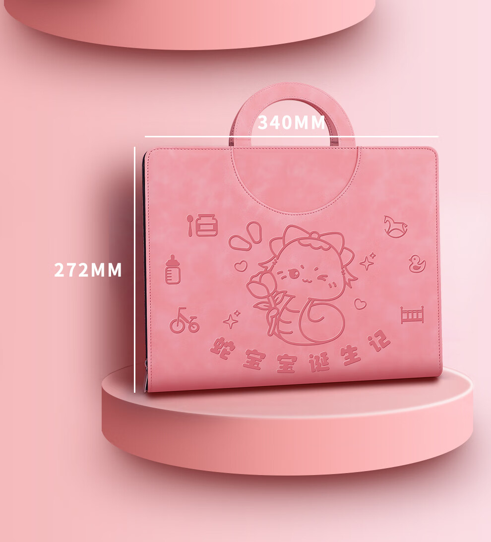 Jiaranheng Horse Year Handheld Pregnancy Check-Up Organizer, Prenatal Report Form, Maternity Pregnancy Record Book, Ultrasound Examination Form, File Folder, Large Capacity Collection Book, Pink 21