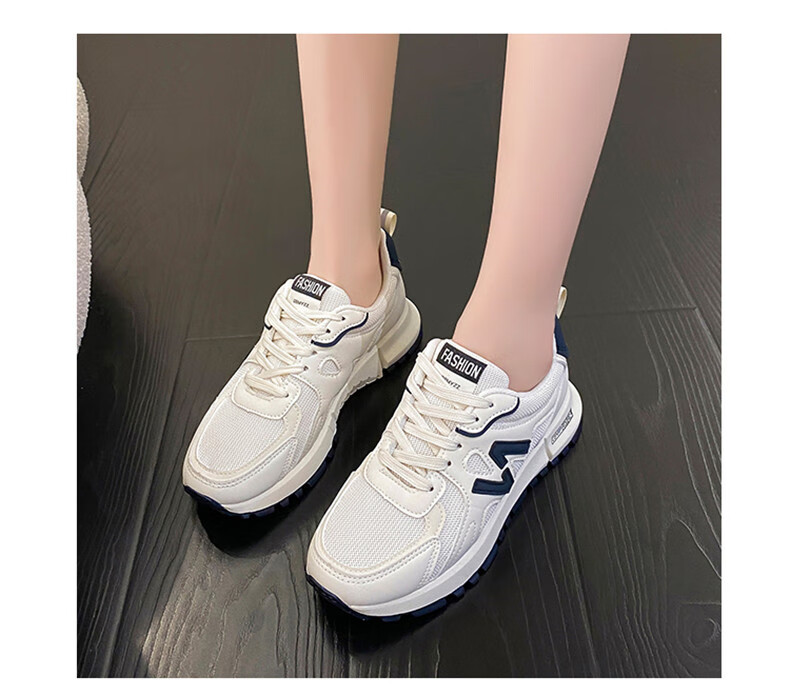 CARTELO Women's Chunky Sneakers, Spring Casual Shoes for Women, Height-Increasing Sports Running Shoes, Style 1415, Blue, Size 38 13
