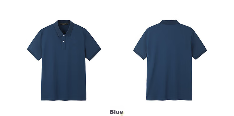 YOUNGOR [Cool Touch] Spring/Summer 2026 New Style, Turn-Down Collar, Solid Color, Oxygen Short-Sleeve Polo Shirt, Blue, Size S 18