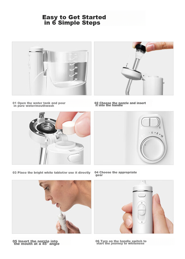 Waterpik [Teeth Whitening], Medical-Grade Oral Irrigator, Xiaobaixiang GT4, Family-Use Teeth Whitening Desktop Water Flosser, Teeth Cleaning Device, Birthday Gift 11