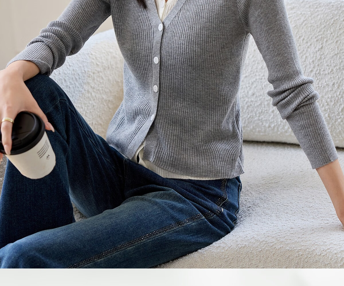 Taxiang Women's Knitted Cardigan with Two-Piece Design for Spring And Autumn, Sweater Cardigan T43Z006 3
