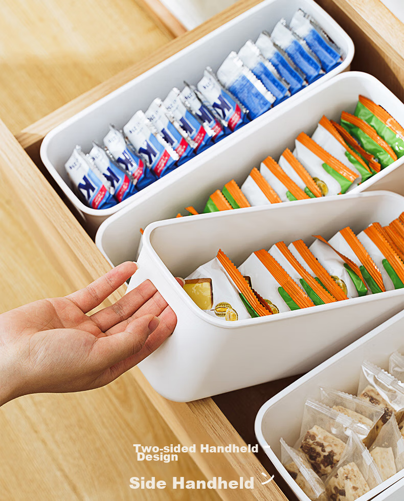 Jicang Storage Box, Household Kitchen Organizer, Plastic Storage Container, Snack And Cosmetics Storage Box, Storage Bi 8