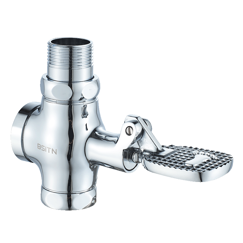 BSITN Toilet Foot Pedal Flush Valve, Squatting Toilet Foot-Operated Brass Flush Valve B5009