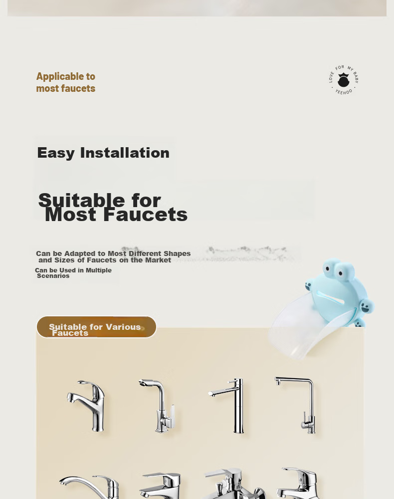 YEEHOO Faucet Extender, Cute Cartoon Design for Baby Hand Washing, Universal Silicone Extension, Splash-Proof Device, Blue Color 5