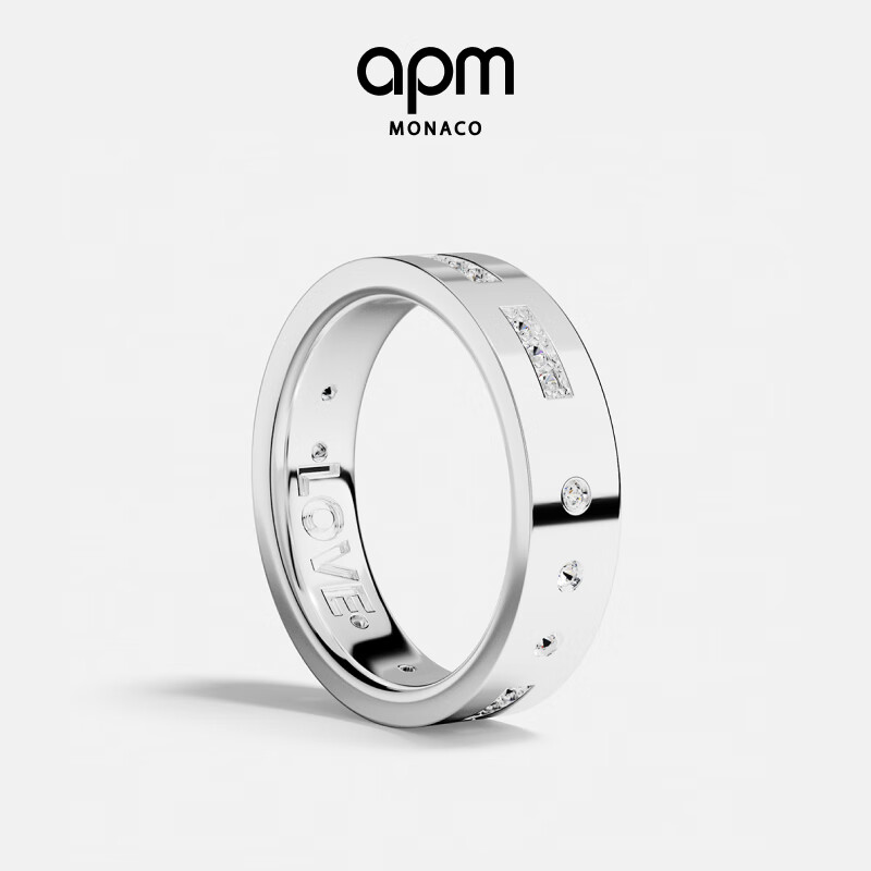 Кольцо APM Monaco "LOVE" из серебра 925 пробы с фианитом, размер 20-24#