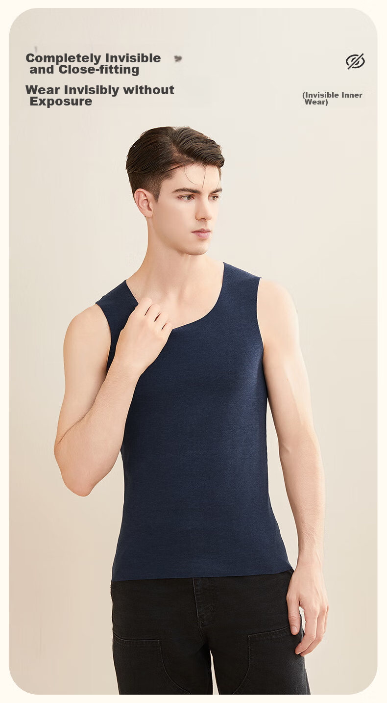 MiiOW [Containing down, Cashmere, Silk] 100% Wool Filled Sleeveless Vest Round Neck Warm Waistcoat for Me 10