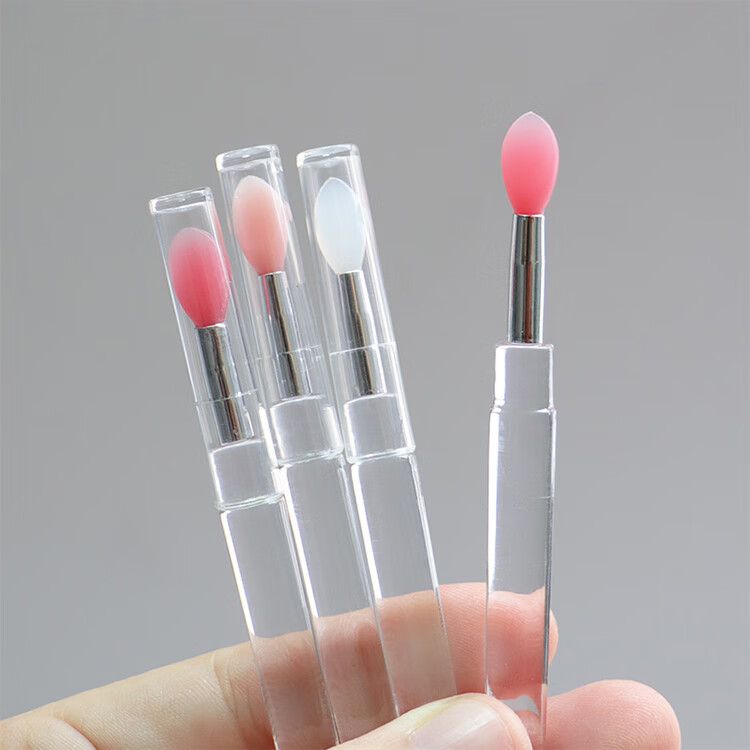 Meifuyu Silicone Lip Brush, 3 Pieces with Lid, Portable Lip Mask Brush, Lipstick Scoop, Application Stick, Lipstick Brush, Makeup Brush MF8314 16