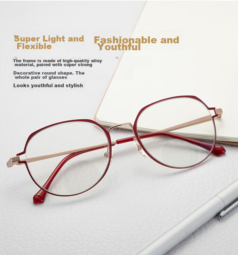 Xiyanghong Reading Glasses for Women, Bifocal Anti-Blue Light Fashionable Ultra-Light Dual-Light Presbyopic Glasses for Elderly E9059H 300 Degrees 12
