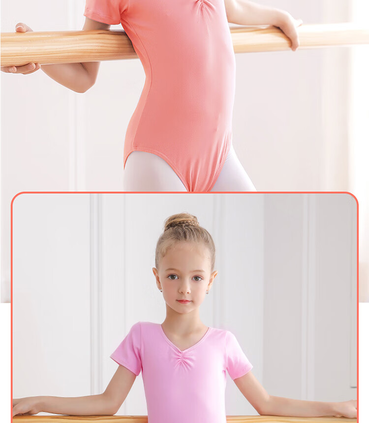 Aiwuge Children's Dance Leotard, Girls' Ballet Practice Outfit, Long-Sleeve One-Piece Dance Costume for Girls, Exam Uniform, Size 130 11