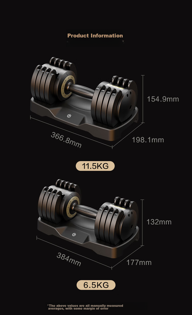 JD Original Adjustable Dumbbell Set for Men's Home Gym, Fitness Equipment for Strength Training, 11.5kg 17