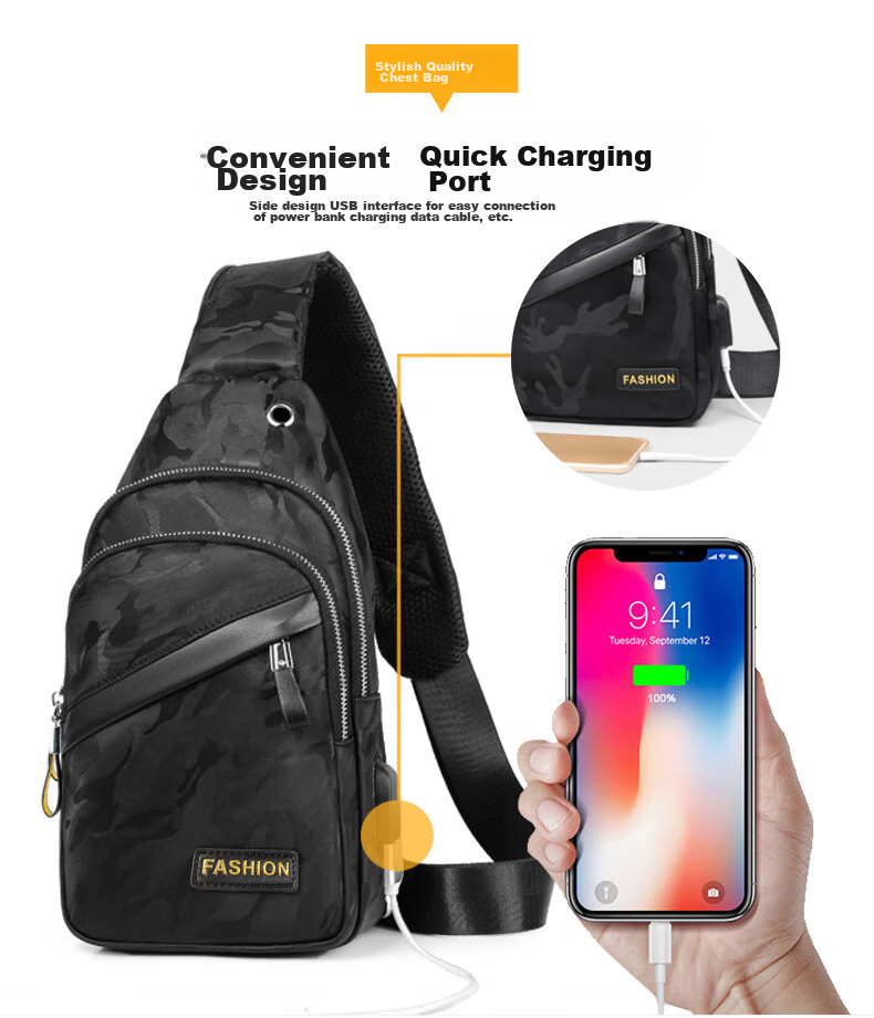 Viney Men's Crossbody Bag, Chest Pack, Sports Phone Bag, Waist Pack, Cycling Small Satchel, Shoulder Bag for Men, Multifunctional Large Capacity 11