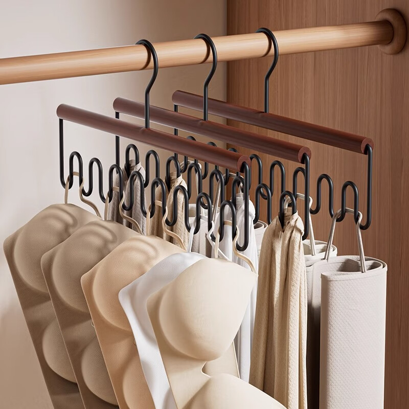 Bonny Home Beech Wood Wave Hanger for Tank Tops and Underwear Storage - Set of 2