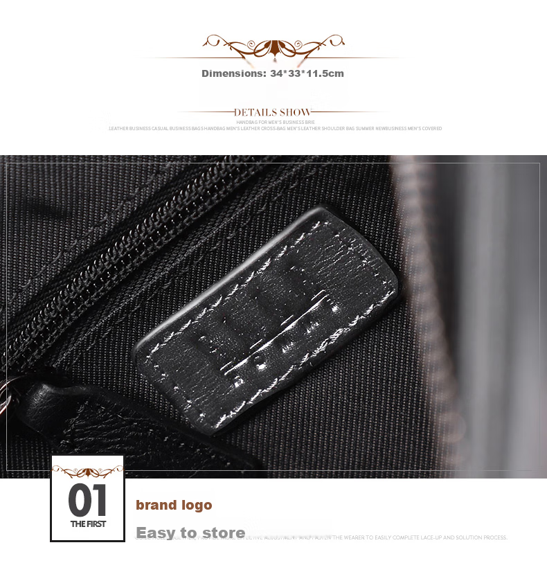 ELLE HOMME Business Men's Shoulder Bag, Top-Grain Leather Fashion Crossbody Bag, Large Capacity Vertical Men's Bag 01941 Black Birthday Gift for Boyfriend 12