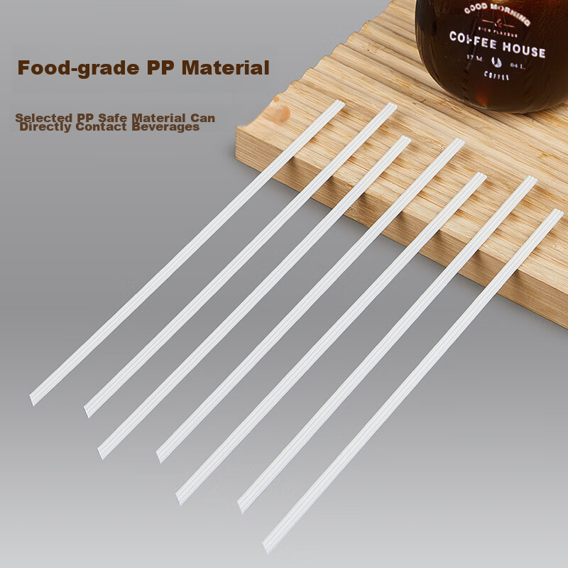 YOUAO Disposable Stirrers, 100 Individually Wrapped, PLA Biodegradable, Three-Hole Plastic Coffee Stirrers for Hot Drinks